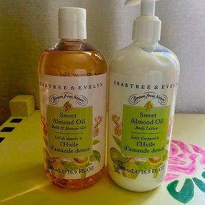 Crabtree Sweet Almond Body wash and lotion